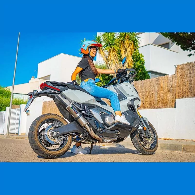 Honda X-Adv 750 2021-2023, M3 Inox , Homologated legal slip-on exhaust including removable db killer and link pipe