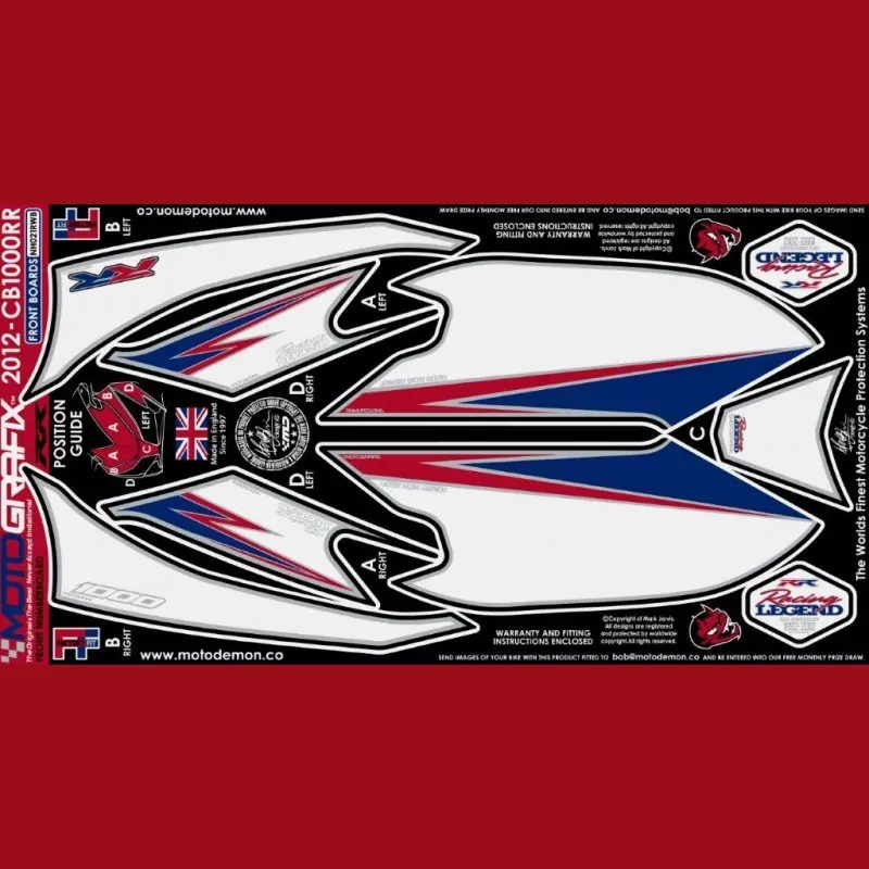 Motografix Steinschlagschutz vorn Honda CBR 1000 RR 2012-2016 NH021RWB