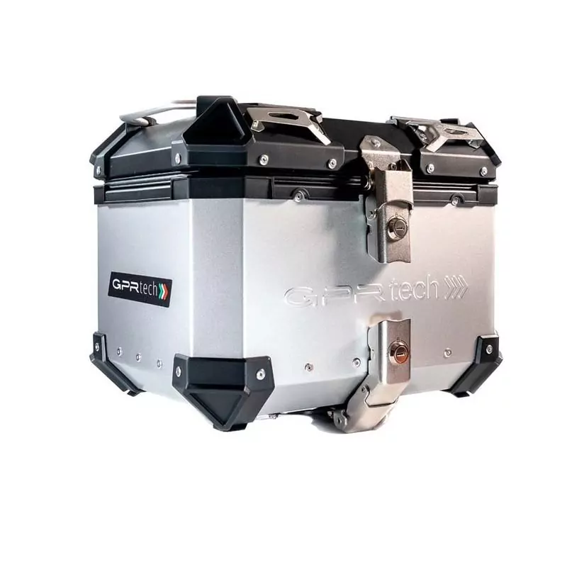 Topcase GPR TECH kompatibel mit Zontes E 350 2023/2024 TOPCASE ALPI-TECH 26 LT SILBER Topcase aus Aluminium, Inklusive Stahlplat