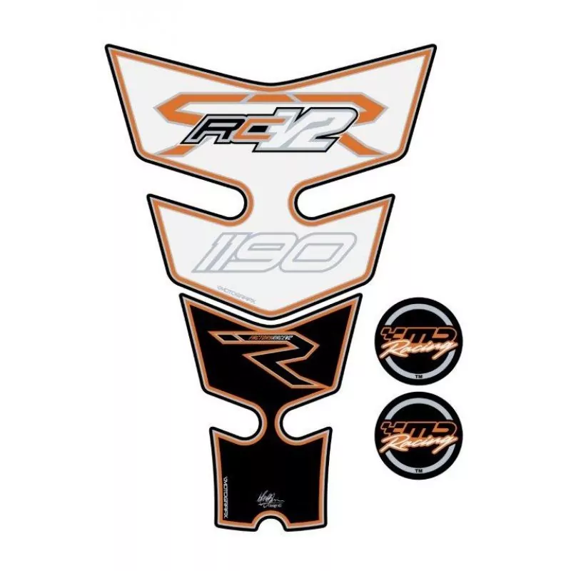 Motografix KTM 1190 V2 White Factory 3D Gel Tank Pad Protector TKTM02W
