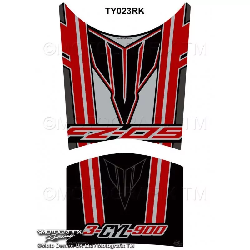 Motografix Yamaha FZ-09 Red / Black 3D Gel Tank Pad Protector TY023RK
