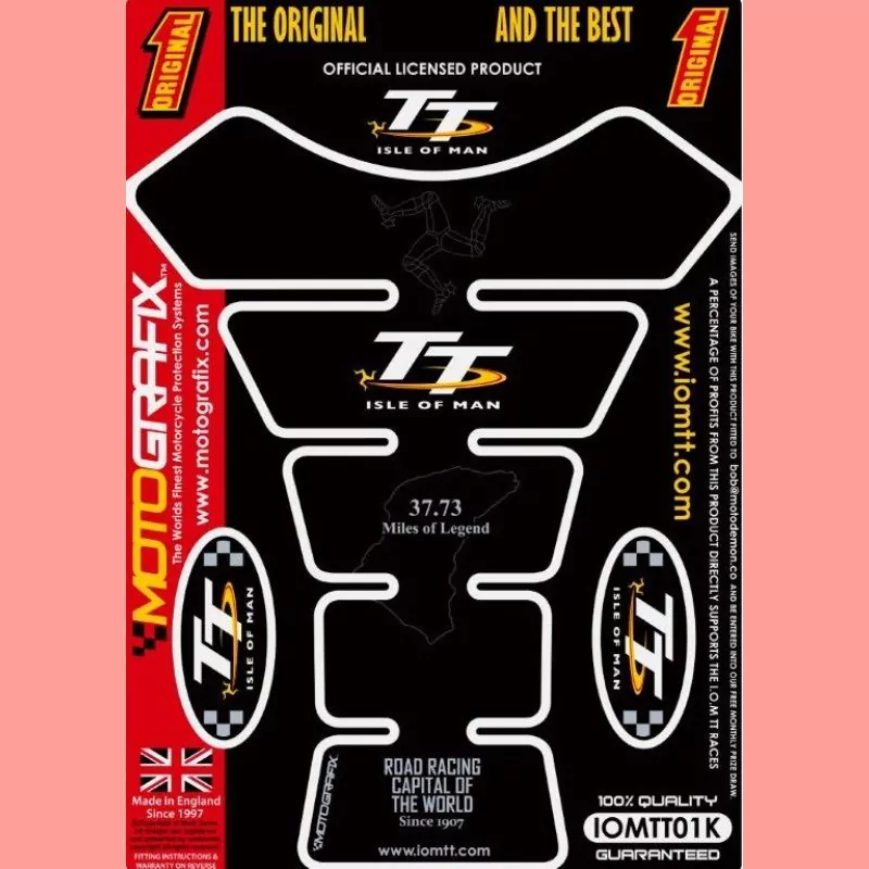 Motografix Isle Of Man TT Races Official Licensed 3D Gel Tank Pad Protector IOMTT01K