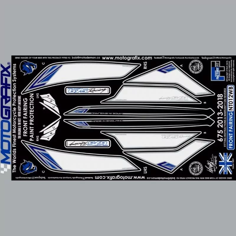 Motografix Steinschlagschutz vorn Triumph Daytona 675 2013- NT012WB