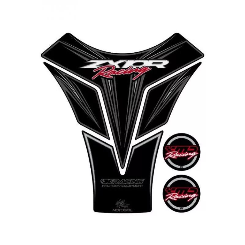 Motografix Kawasaki ZX 10 R Racing Black 3D Gel Tank Pad Protector TK015K