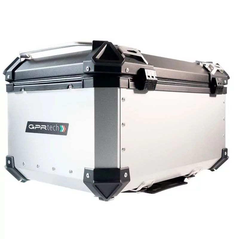 Topcase GPR TECH kompatibel mit Zontes 350 T2 ADV 2022/2023 e5 TOPCASE ALPI-TECH 55 LT SILBER Topcase aus Aluminium, silberfarbe