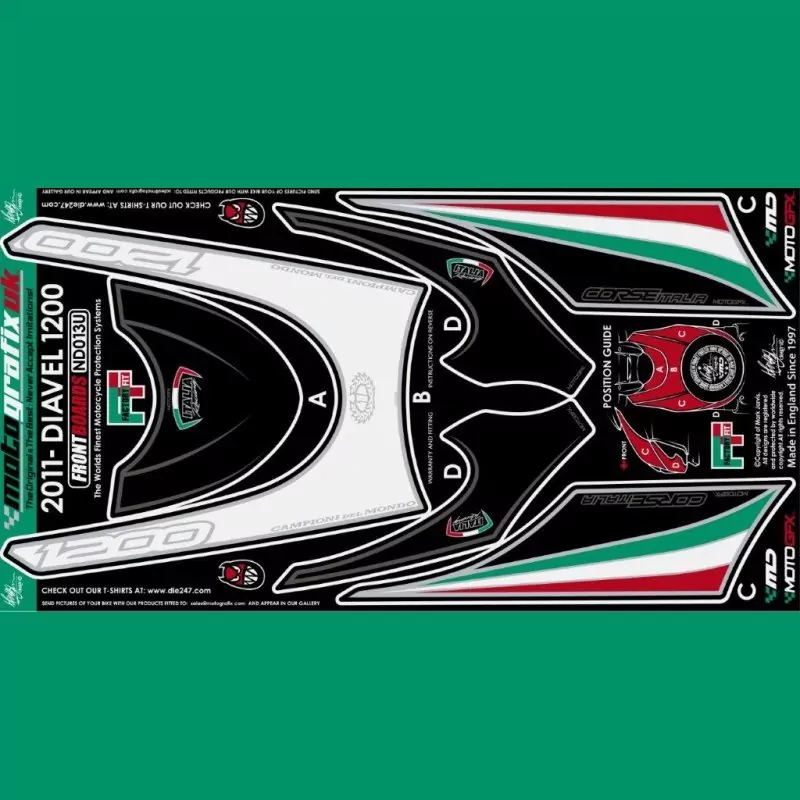 Motografix Steinschlagschutz vorn Ducati Diavel 1200 ND013U