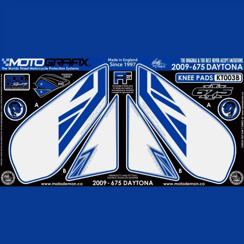 Motografix Tankschutz Knie Pads Triumph Daytona 675 2009- KT003BH