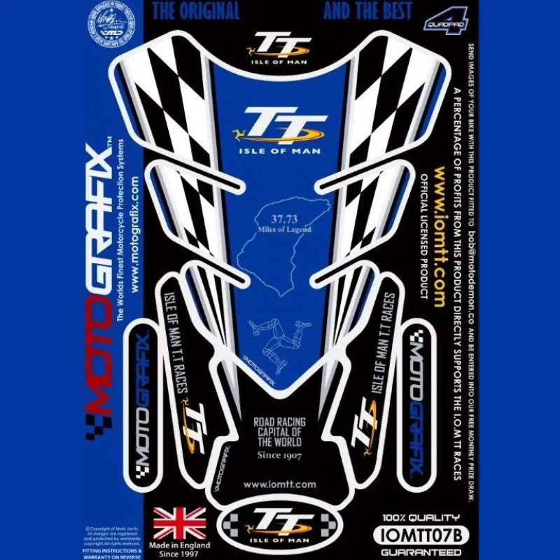 Motografix Isle Of Man TT Races Official Licensed 3D Gel Tank Pad Protector IOMTT07B