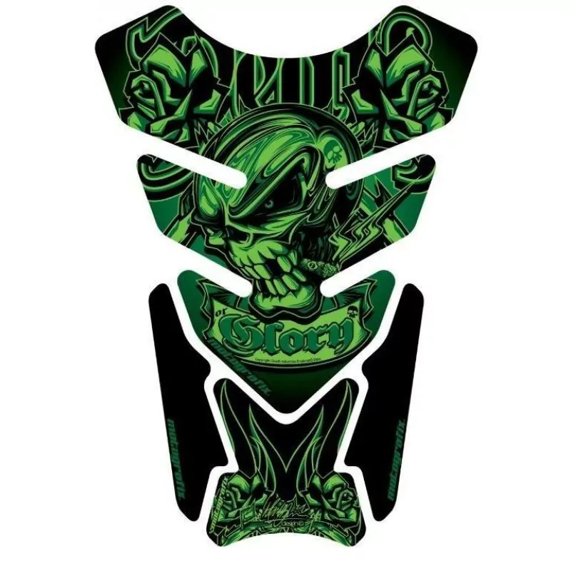 Motografix Death or Glory Green 3D Gel Tankpad Protector ST073G