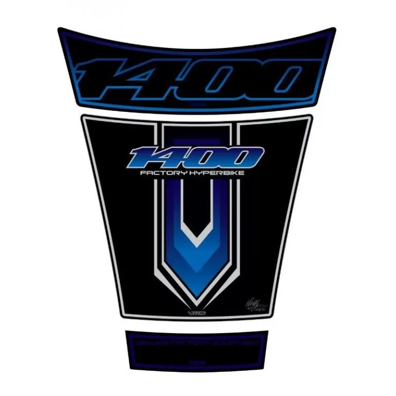 Motografix Suzuki GSX 1400 Black Blue 3D Gel Tank Pad Protector TS022KB