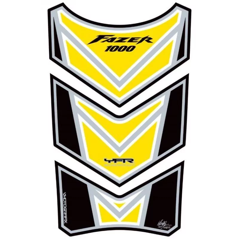 Motografix Yamaha Fazer 1000 3D Gel Tank Pad Black / Yellow Protector TY028KY