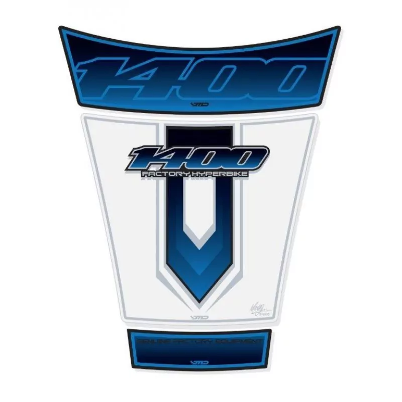 Motografix Suzuki GSX 1400 Blue White 3D Gel Tank Pad Protector TS022BW