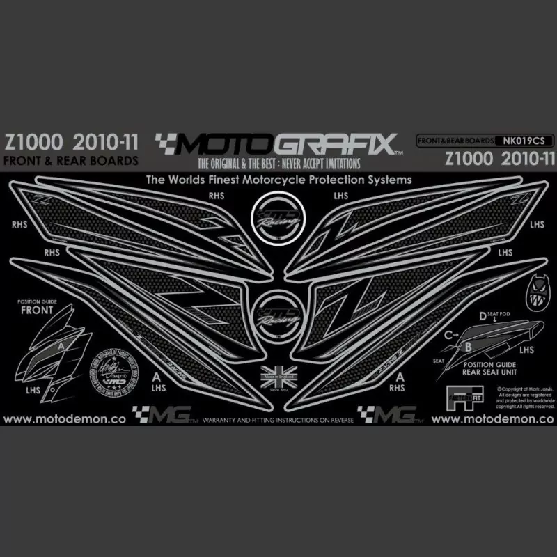 Motografix Steinschlagschutz Set Kawasaki Z 1000 2010-2013 NK019CS