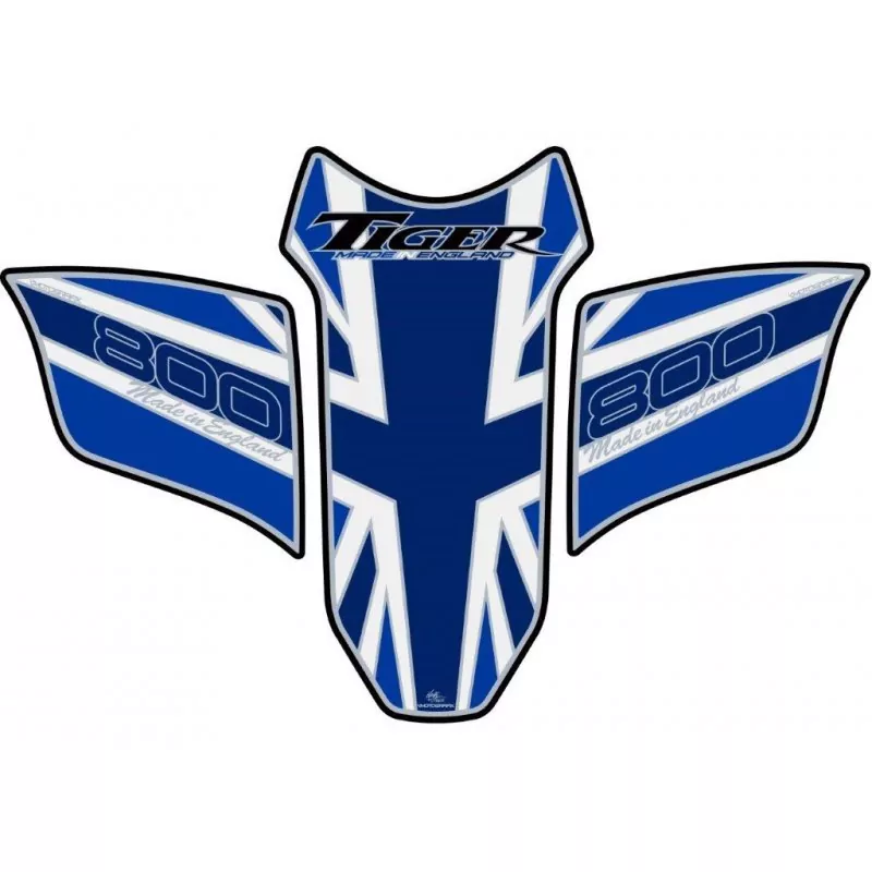 Motografix Triumph Tiger 800 Blue 3D Gel Tank Pad Protector TT018BJ