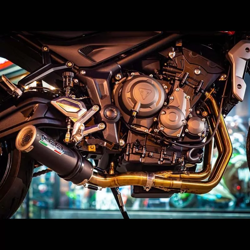 Triumph Tiger Sport 660 2022-2023, M3 Black Titanium, Homologated legal full system exhaust, including removable db killer and