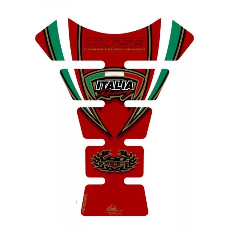 Ducati Corse V90° Motografix 3D Gel Tank Pad Protector TD007RE