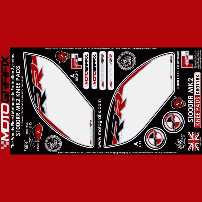 Motografix Tankschutz Knie Pads BMW S 1000 RR 2015-2016 KB011RK