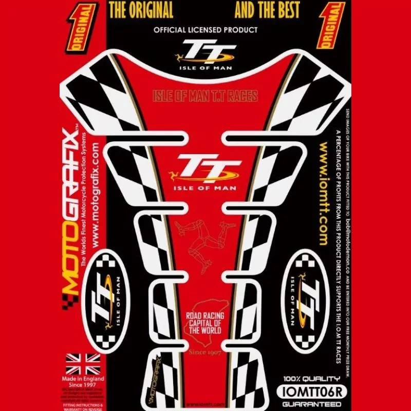 Motografix Isle Of Man TT Races Official Licensed 3D Gel Tank Pad Protector IOMTT06R