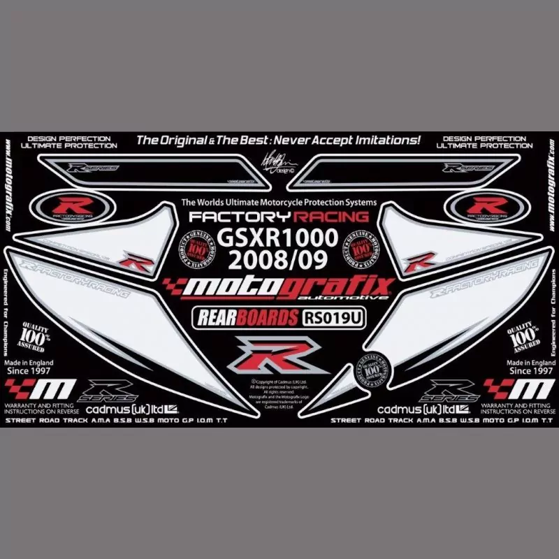 Motografix Steinschlagschutz hinten Suzuki GSX-R 600 / 750 2008-2010 RS018U