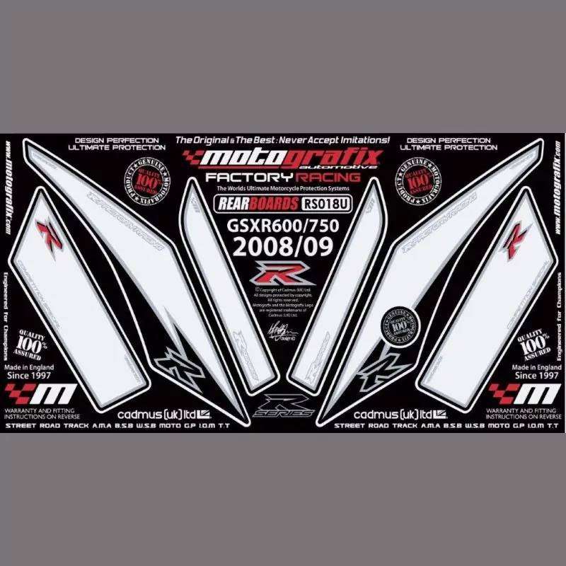 Motografix Steinschlagschutz hinten Suzuki GSX-R 600 / 750 2008-2010 RS018U