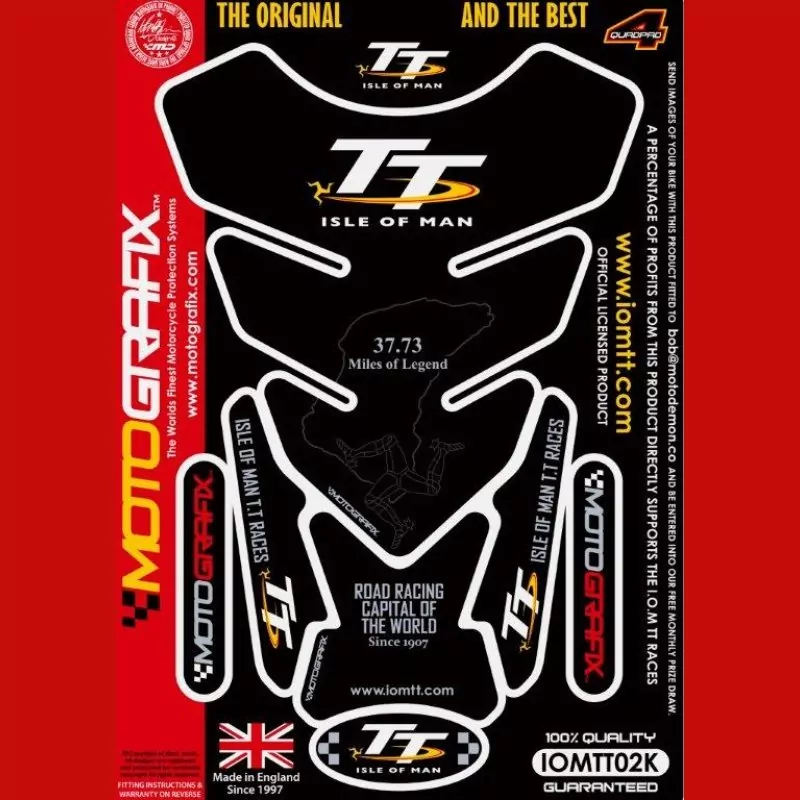 Motografix Isle Of Man TT Races Official Licensed 3D Gel Tank Pad Protector IOMTT02K