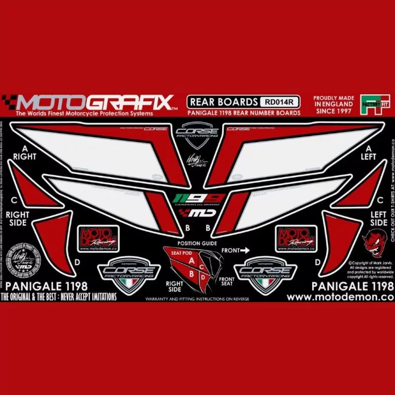 Motografix Steinschlagschutz hinten Ducati 899 / 1199 Panigale RD014R