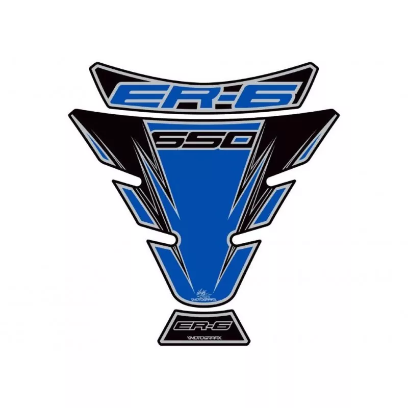 Motografix Kawasaki ER-6 650 Blau 3D Gel Tank Pad Protector TK017B