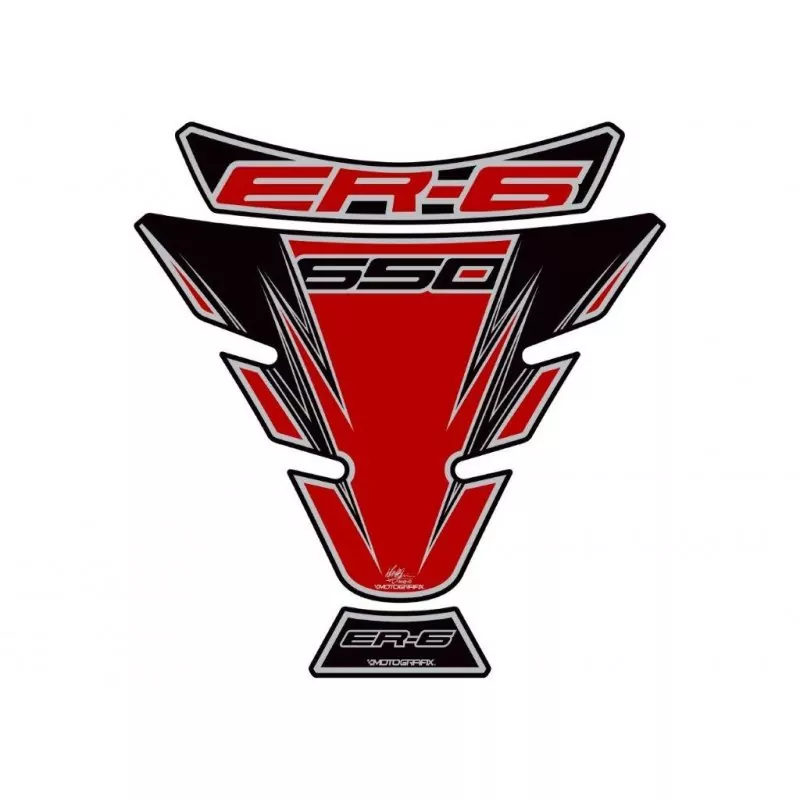 Motografix Kawasaki ER-6 650 Rot 3D Gel Tank Pad Protector TK017R