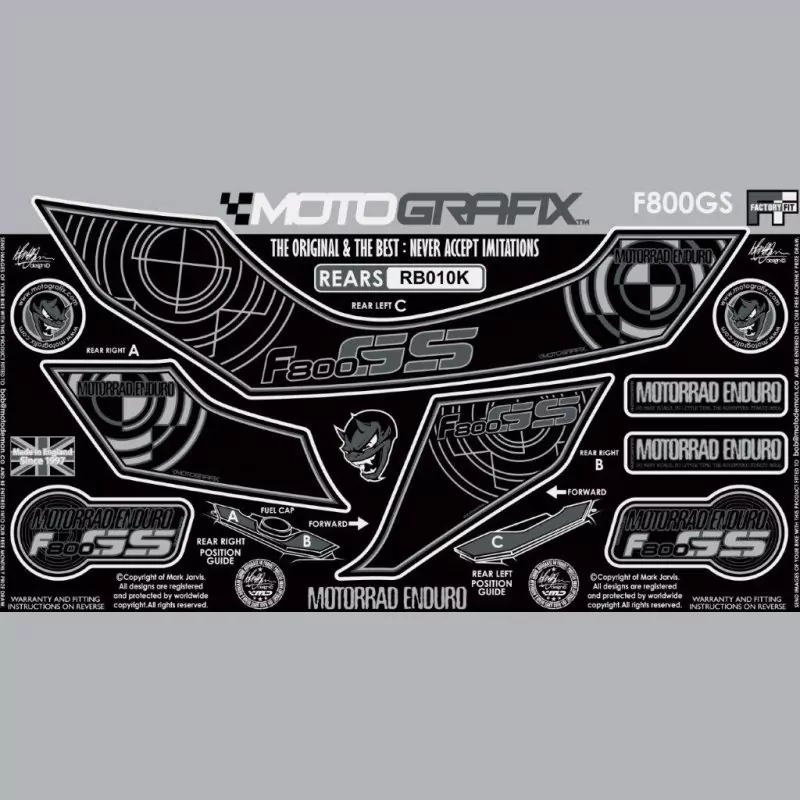 Motografix Steinschlagschutz hinten BMW F800 GS 2008-2012 RB010K