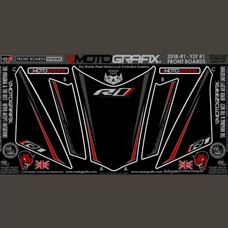 Motografix Steinschlagschutz vorn Yamaha YZF R1 2018- NY020KK