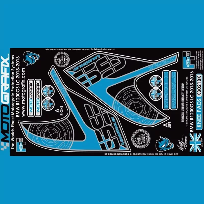 Motografix Tankschutz Knie Pads BMW R1200 GS 2013-2016 KB021BK