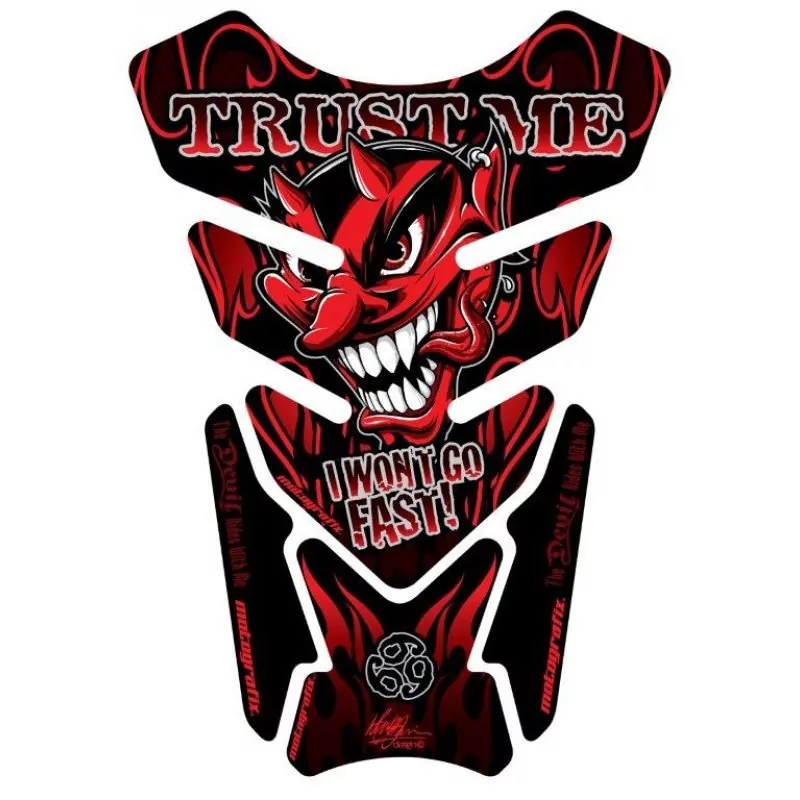 Motografix Trust Me I Wont Go Fast Red / Black 3D Gel Tank Pad Protector ST079R