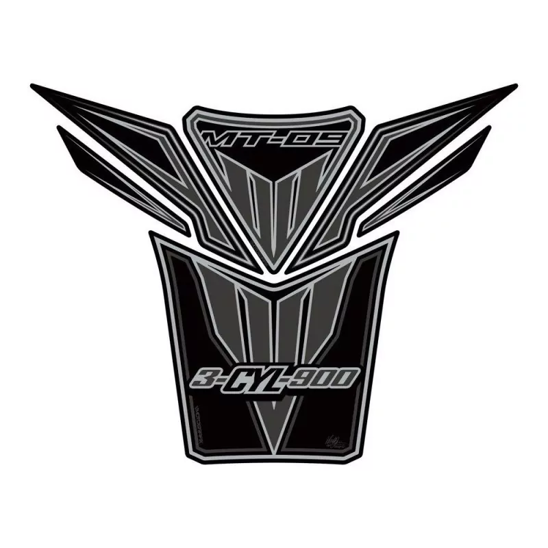 Motografix Yamaha MT-09 Black / Grey 3D Gel Tank Pad Protector TY022KK