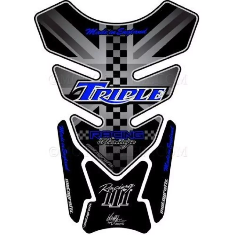 Motografix Triumph Triple Racing 3D Gel Tank Pad Protector TT013KB