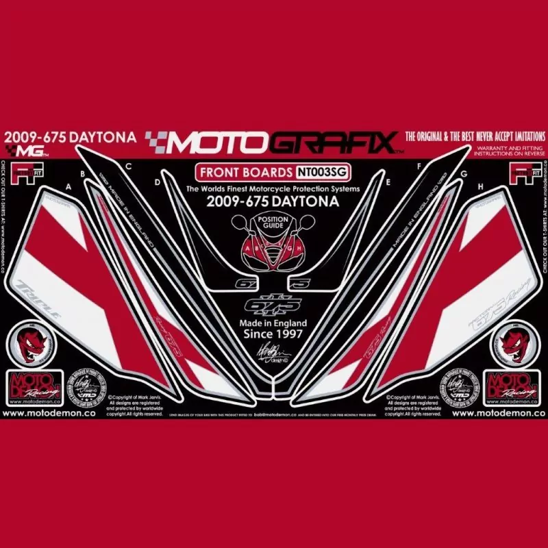 Motografix Steinschlagschutz vorn Triumph Daytona 675 2009-2012 NT003SG