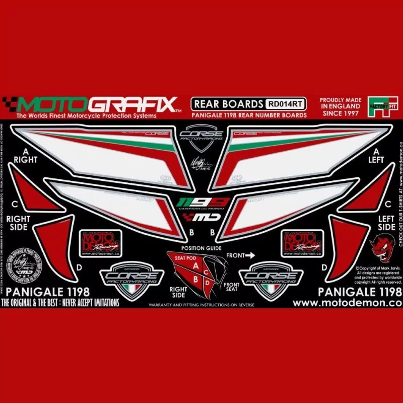 Motografix Steinschlagschutz hinten Ducati 899 / 1199 Panigale RD014RT