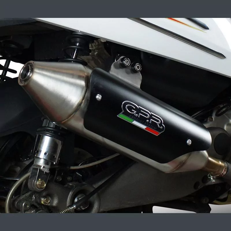 Malaguti Spidermax 500 GT 2004-2011, Power Bomb, Homologated legal slip-on exhaust including removable db killer and link pipe