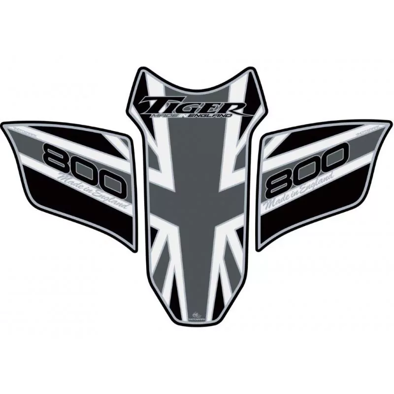 Motografix Triumph Tiger 800 Grey Black 3D Gel Tank Pad Protector TT018MJ