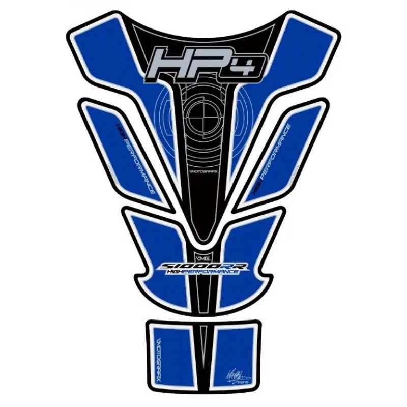 BMW HP4 Blue / Black 3D Gel Tank Pad Protector Motografix TBHP4K