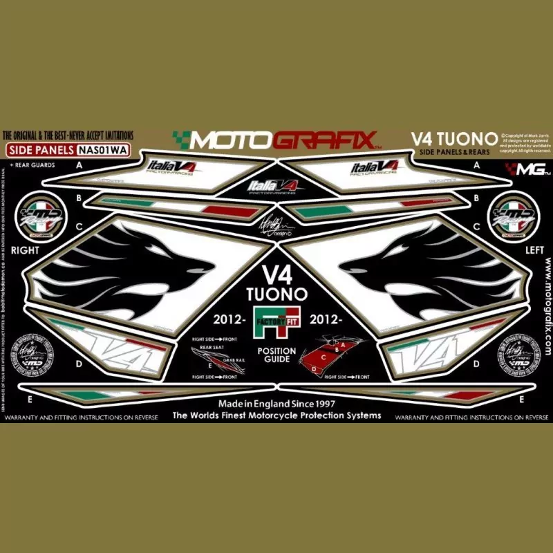 Motografix Steinschlagschutz hinten Aprilia Tuono V4 2011-2014 NAS01WA