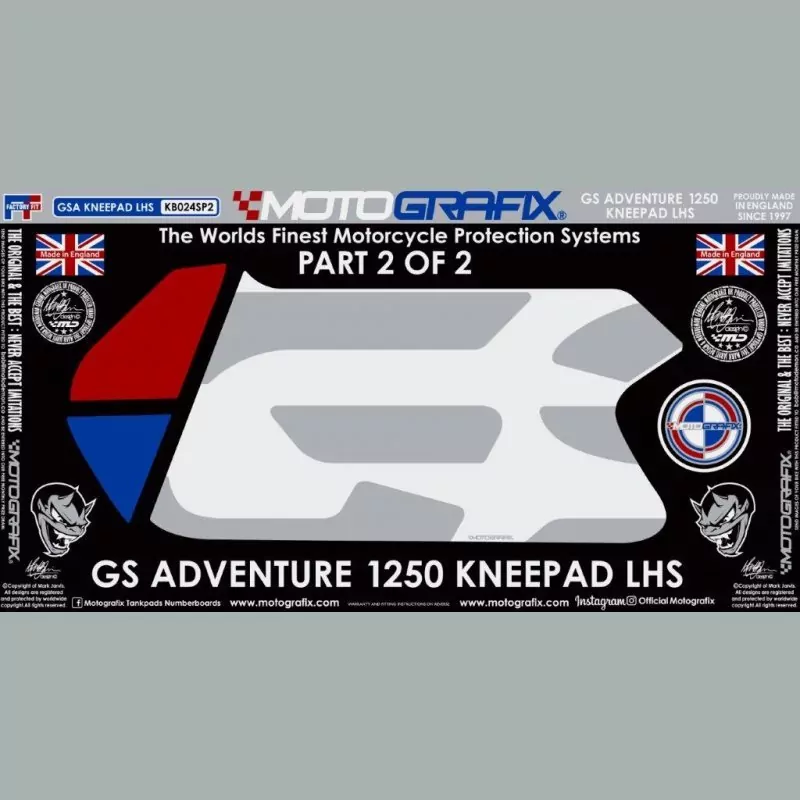 Motografix Tankschutz Knie Pads BMW R1250 GS Adventure 2018- KB024SP