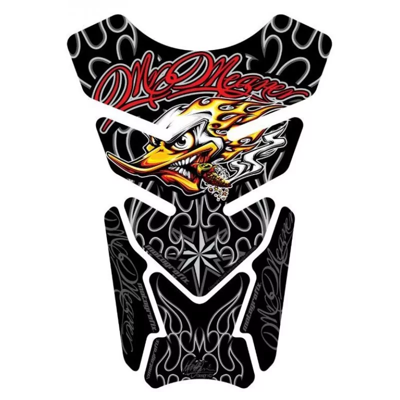 Motografix Mr Meaner Angry Peckerhead Black 3D Gel Tank Pad Protector ST081