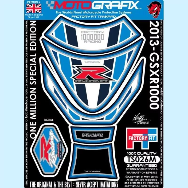 Motografix Suzuki GSX-R 1000 Special 3D Gel Tank Pad Protector TS026M