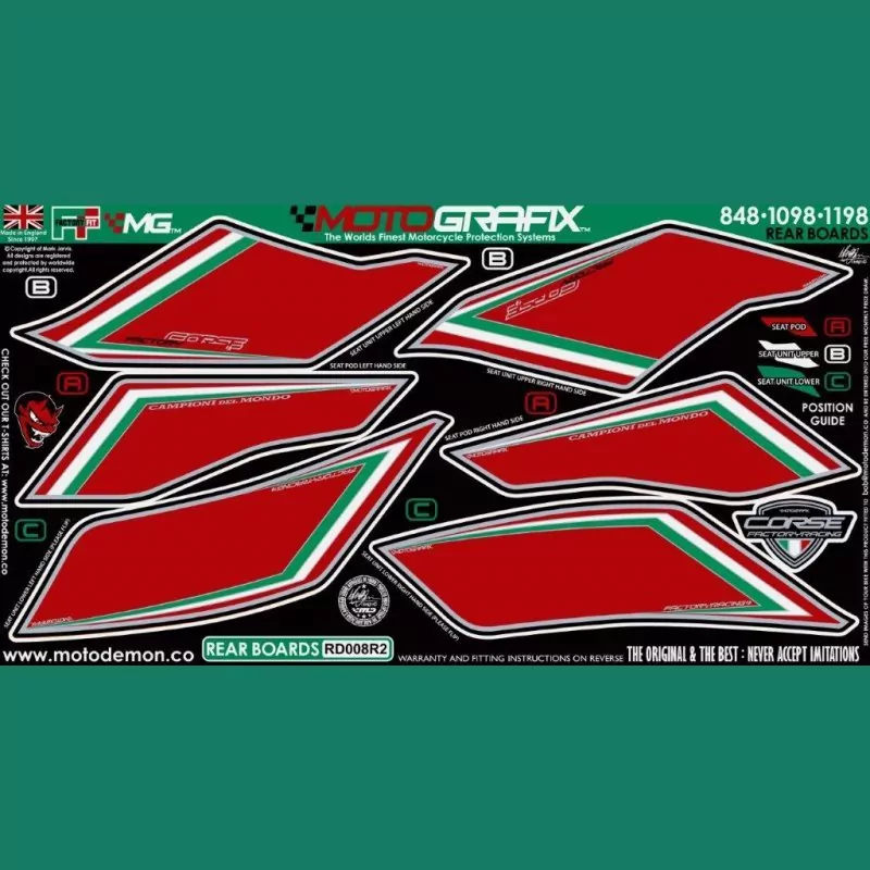 Motografix Steinschlagschutz hinten Ducati 848 / 1098 / 1198 RD008R2