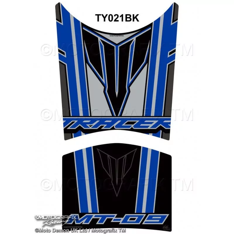 Motografix Yamaha MT-09 Tracer Blue / Black 3D Gel Tank Pad Protector TY021BK