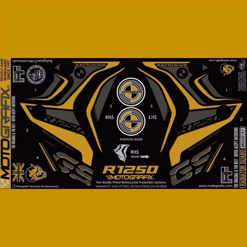 Motografix Steinschlagschutz Kühler BMW R1250 GS 2018- BRG001KY