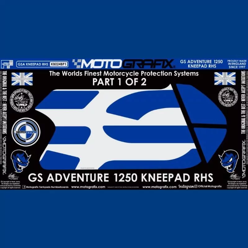 Motografix Tankschutz Knie Pads BMW R1250 GS Adventure 2018- KB024BP