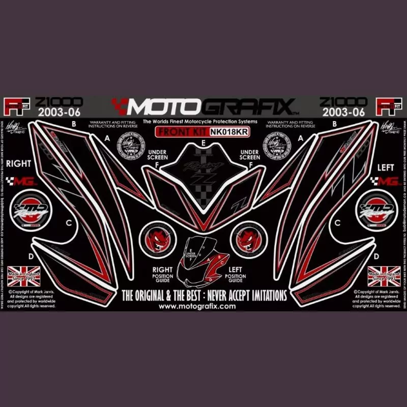 Motografix Steinschlagschutz vorn Kawasaki Z 1000 2003-2006 NK018KR