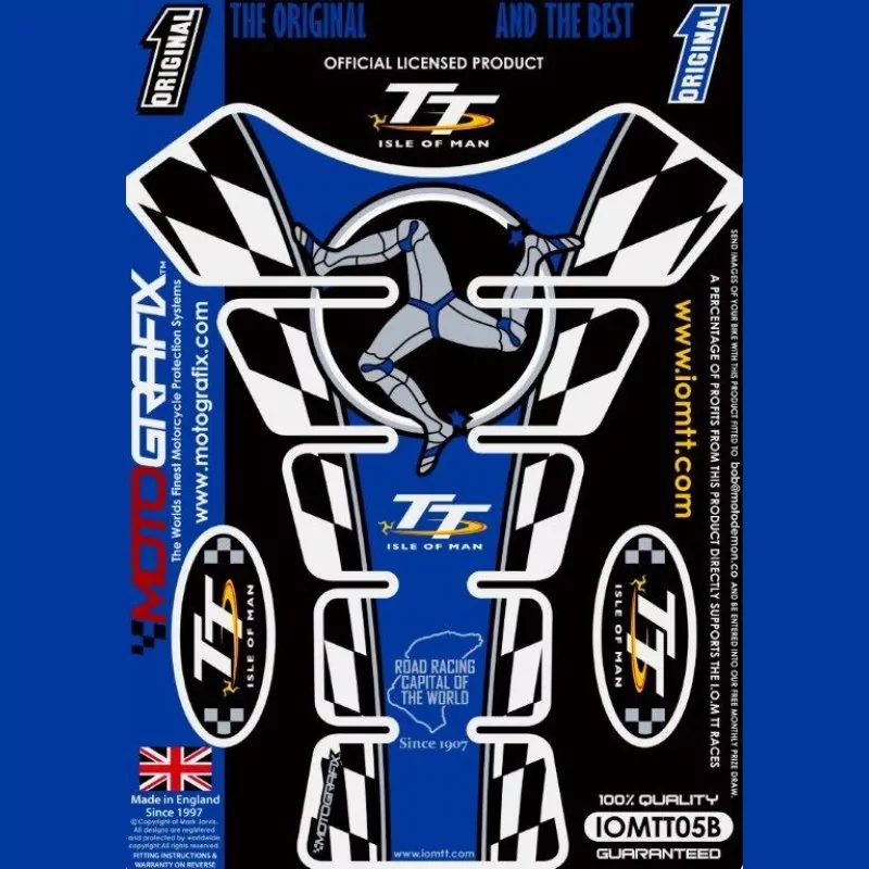 Motografix Isle Of Man TT Races Official Licensed 3D Gel Tank Pad Protector IOMTT05B