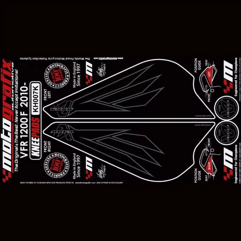 Motografix Tankschutz Knie Pads Honda VFR1200F 2010- KH007K